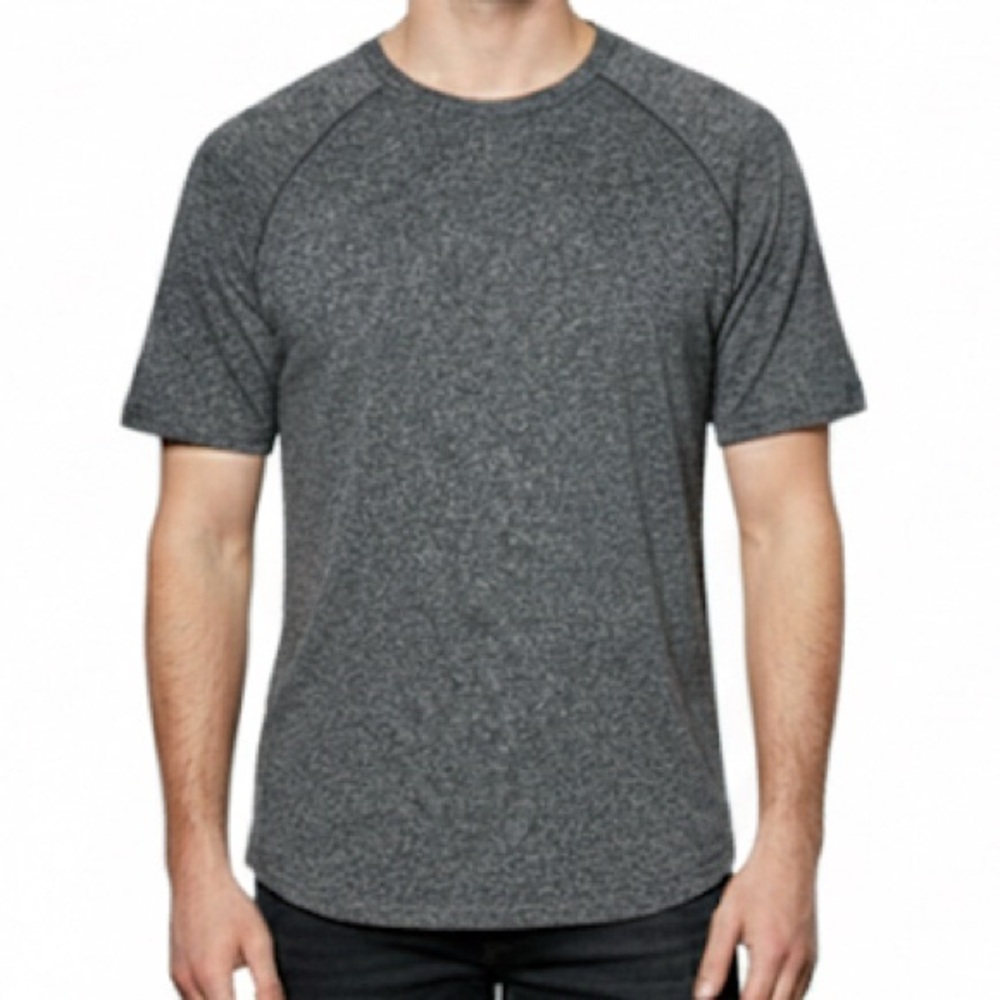 STYLUS Charcoal Stylus Men's Gray Heathered‎ Raglan Sleeve T-Shirt Size L